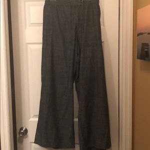 Linen blue/white big leg pants.